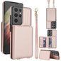 Crossbody Dual-buckle Wallet RFID Back Leather Phone Case, For Samsung Galaxy S21 5G, For Samsung Galaxy S21+ 5G, For Samsung Galaxy S21 Ultra 5G