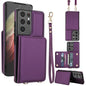 Crossbody Dual-buckle Wallet RFID Back Leather Phone Case, For Samsung Galaxy S21 5G, For Samsung Galaxy S21+ 5G, For Samsung Galaxy S21 Ultra 5G