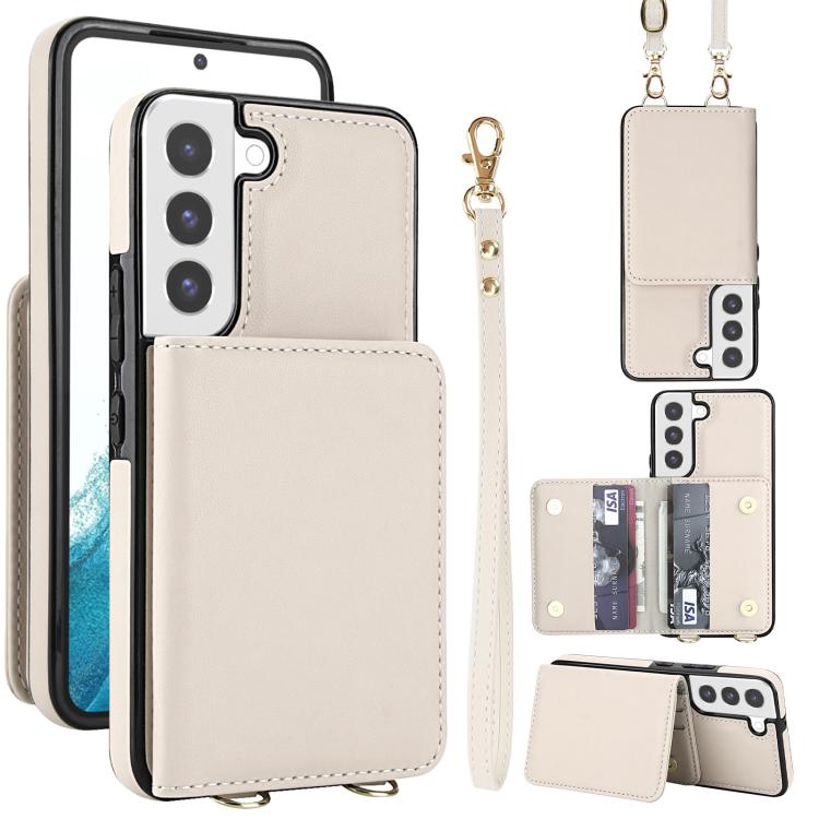 Crossbody Dual-buckle Wallet RFID Back Leather Phone Case, For Samsung Galaxy S23+ 5G, For Samsung Galaxy S23 5G, For Samsung Galaxy S22 Ultra 5G, For Samsung Galaxy S22+ 5G, For Samsung Galaxy S22 5G, For Samsung Galaxy S21 FE 5G