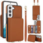 Crossbody Dual-buckle Wallet RFID Back Leather Phone Case, For Samsung Galaxy S23+ 5G, For Samsung Galaxy S23 5G, For Samsung Galaxy S22 Ultra 5G, For Samsung Galaxy S22+ 5G, For Samsung Galaxy S22 5G, For Samsung Galaxy S21 FE 5G