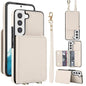 Crossbody Dual-buckle Wallet RFID Back Leather Phone Case, For Samsung Galaxy S23+ 5G, For Samsung Galaxy S23 5G, For Samsung Galaxy S22 Ultra 5G, For Samsung Galaxy S22+ 5G, For Samsung Galaxy S22 5G, For Samsung Galaxy S21 FE 5G