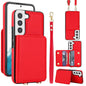 Crossbody Dual-buckle Wallet RFID Back Leather Phone Case, For Samsung Galaxy S23+ 5G, For Samsung Galaxy S23 5G, For Samsung Galaxy S22 Ultra 5G, For Samsung Galaxy S22+ 5G, For Samsung Galaxy S22 5G, For Samsung Galaxy S21 FE 5G