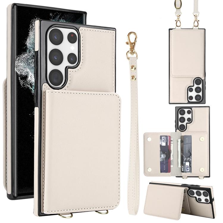 Crossbody Dual-buckle Wallet RFID Back Leather Phone Case, For Samsung Galaxy S23+ 5G, For Samsung Galaxy S23 5G, For Samsung Galaxy S22 Ultra 5G, For Samsung Galaxy S22+ 5G, For Samsung Galaxy S22 5G, For Samsung Galaxy S21 FE 5G