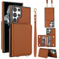 Crossbody Dual-buckle Wallet RFID Back Leather Phone Case, For Samsung Galaxy S25 Ultra 5G, For Samsung Galaxy S24 FE 5G, For Samsung Galaxy S24 Ultra 5G, For Samsung Galaxy S24+ 5G, For Samsung Galaxy S24 5G, For Samsung Galaxy S23 Ultra 5G