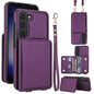 Crossbody Dual-buckle Wallet RFID Back Leather Phone Case, For Samsung Galaxy S23+ 5G, For Samsung Galaxy S23 5G, For Samsung Galaxy S22 Ultra 5G, For Samsung Galaxy S22+ 5G, For Samsung Galaxy S22 5G, For Samsung Galaxy S21 FE 5G