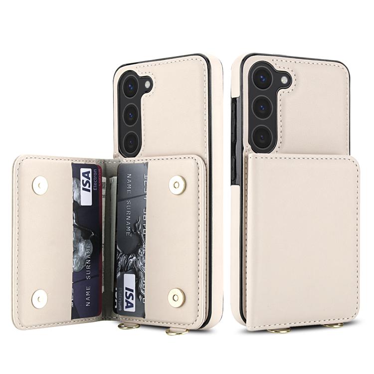 Crossbody Dual-buckle Wallet RFID Back Leather Phone Case, For Samsung Galaxy S23+ 5G, For Samsung Galaxy S23 5G, For Samsung Galaxy S22 Ultra 5G, For Samsung Galaxy S22+ 5G, For Samsung Galaxy S22 5G, For Samsung Galaxy S21 FE 5G