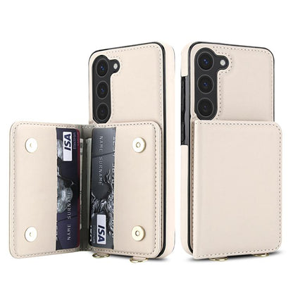Crossbody Dual-buckle Wallet RFID Back Leather Phone Case, For Samsung Galaxy S23+ 5G, For Samsung Galaxy S23 5G, For Samsung Galaxy S22 Ultra 5G, For Samsung Galaxy S22+ 5G, For Samsung Galaxy S22 5G, For Samsung Galaxy S21 FE 5G