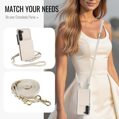Crossbody Dual-buckle Wallet RFID Back Leather Phone Case, For Samsung Galaxy S23+ 5G, For Samsung Galaxy S23 5G, For Samsung Galaxy S22 Ultra 5G, For Samsung Galaxy S22+ 5G, For Samsung Galaxy S22 5G, For Samsung Galaxy S21 FE 5G