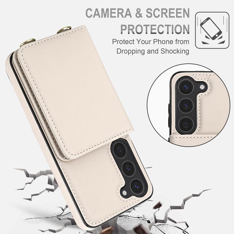 Crossbody Dual-buckle Wallet RFID Back Leather Phone Case, For Samsung Galaxy S23+ 5G, For Samsung Galaxy S23 5G, For Samsung Galaxy S22 Ultra 5G, For Samsung Galaxy S22+ 5G, For Samsung Galaxy S22 5G, For Samsung Galaxy S21 FE 5G