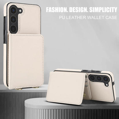 Crossbody Dual-buckle Wallet RFID Back Leather Phone Case, For Samsung Galaxy S23+ 5G, For Samsung Galaxy S23 5G, For Samsung Galaxy S22 Ultra 5G, For Samsung Galaxy S22+ 5G, For Samsung Galaxy S22 5G, For Samsung Galaxy S21 FE 5G