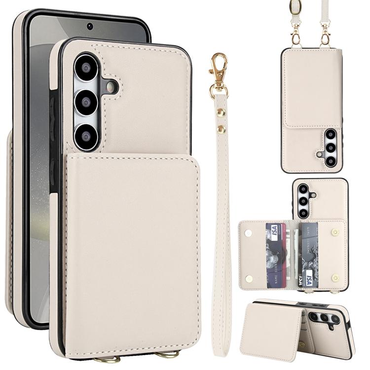 Crossbody Dual-buckle Wallet RFID Back Leather Phone Case, For Samsung Galaxy S25 Ultra 5G, For Samsung Galaxy S24 FE 5G, For Samsung Galaxy S24 Ultra 5G, For Samsung Galaxy S24+ 5G, For Samsung Galaxy S24 5G, For Samsung Galaxy S23 Ultra 5G