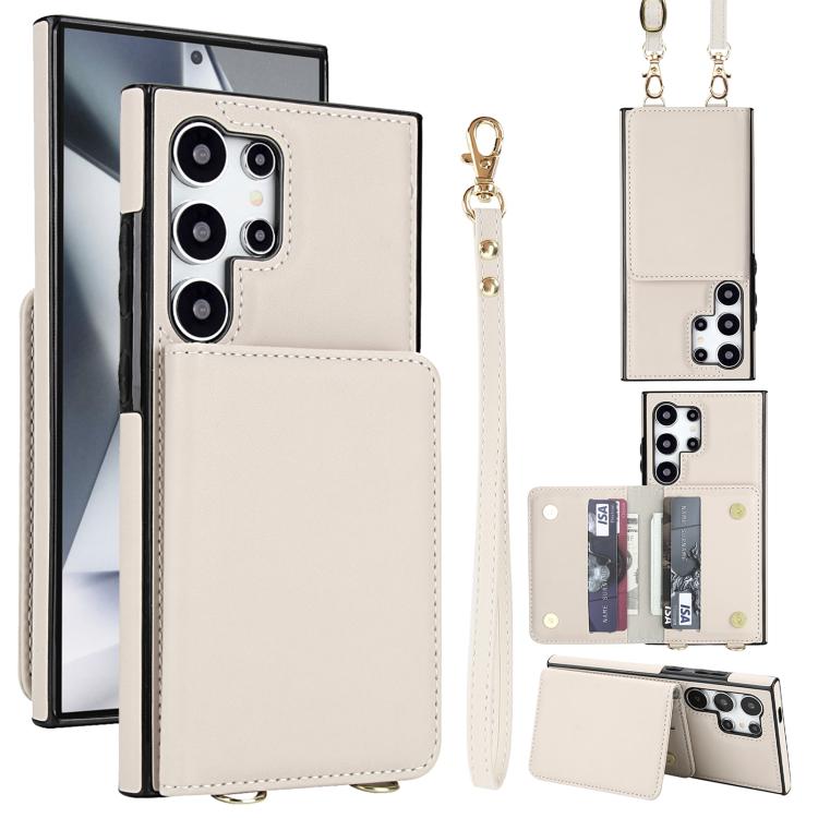 Crossbody Dual-buckle Wallet RFID Back Leather Phone Case, For Samsung Galaxy S25 Ultra 5G, For Samsung Galaxy S24 FE 5G, For Samsung Galaxy S24 Ultra 5G, For Samsung Galaxy S24+ 5G, For Samsung Galaxy S24 5G, For Samsung Galaxy S23 Ultra 5G