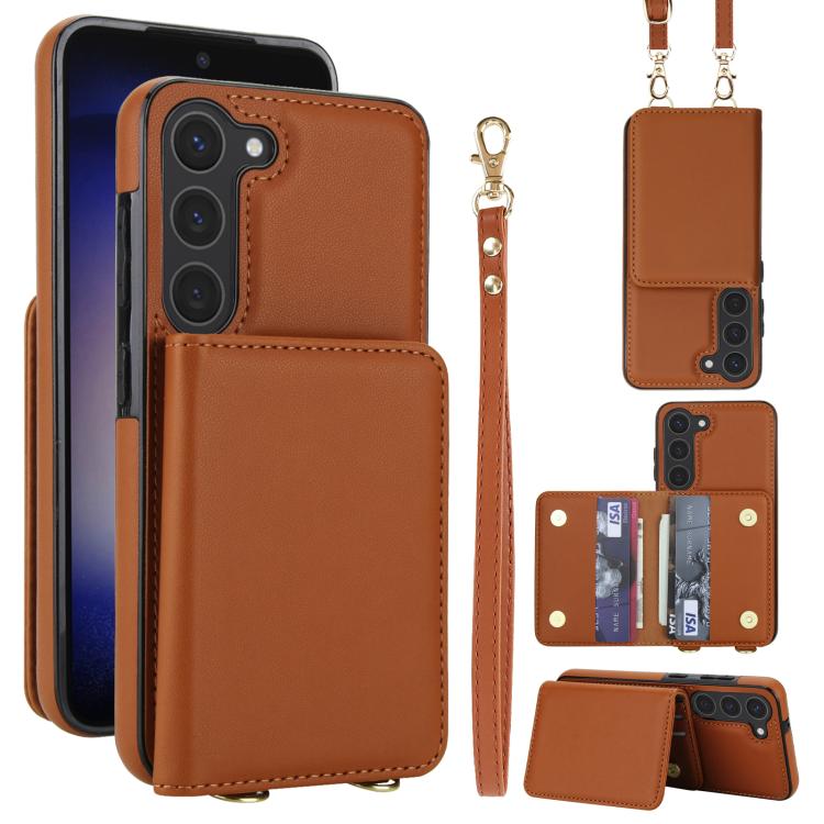 Crossbody Dual-buckle Wallet RFID Back Leather Phone Case, For Samsung Galaxy S26+ 5G, For Samsung Galaxy S26 Ultra 5G, For Samsung Galaxy S26 5G, For Samsung Galaxy S25 Edge 5G, For Samsung Galaxy S25 5G, For Samsung Galaxy S25+ 5G