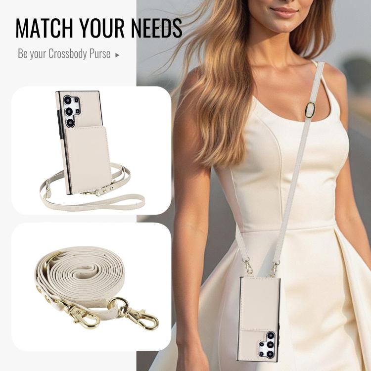 Crossbody Dual-buckle Wallet RFID Back Leather Phone Case, For Samsung Galaxy S25 Ultra 5G, For Samsung Galaxy S24 FE 5G, For Samsung Galaxy S24 Ultra 5G, For Samsung Galaxy S24+ 5G, For Samsung Galaxy S24 5G, For Samsung Galaxy S23 Ultra 5G