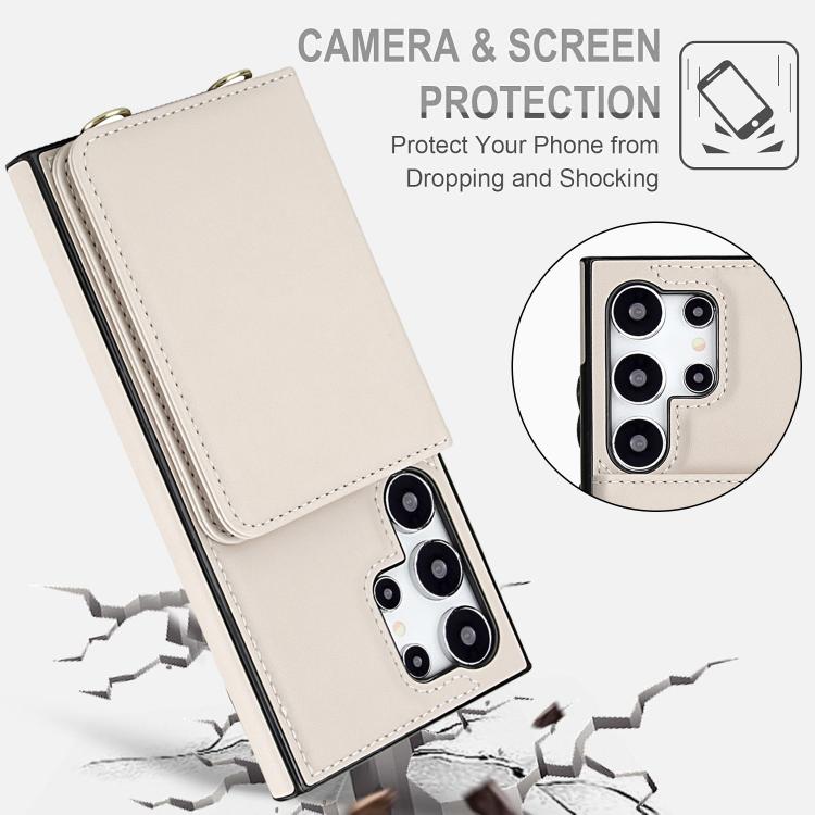 Crossbody Dual-buckle Wallet RFID Back Leather Phone Case, For Samsung Galaxy S25 Ultra 5G, For Samsung Galaxy S24 FE 5G, For Samsung Galaxy S24 Ultra 5G, For Samsung Galaxy S24+ 5G, For Samsung Galaxy S24 5G, For Samsung Galaxy S23 Ultra 5G