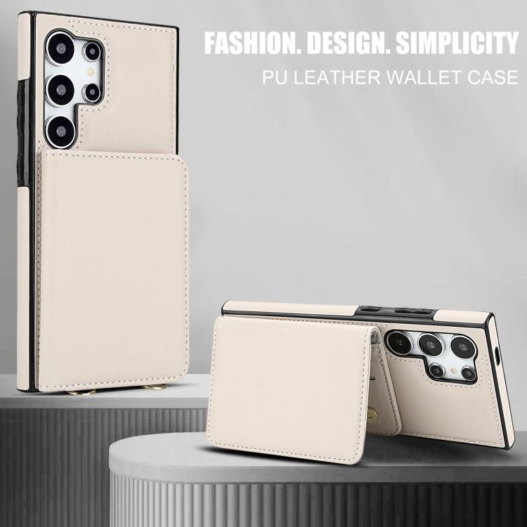 Crossbody Dual-buckle Wallet RFID Back Leather Phone Case, For Samsung Galaxy S25 Ultra 5G, For Samsung Galaxy S24 FE 5G, For Samsung Galaxy S24 Ultra 5G, For Samsung Galaxy S24+ 5G, For Samsung Galaxy S24 5G, For Samsung Galaxy S23 Ultra 5G