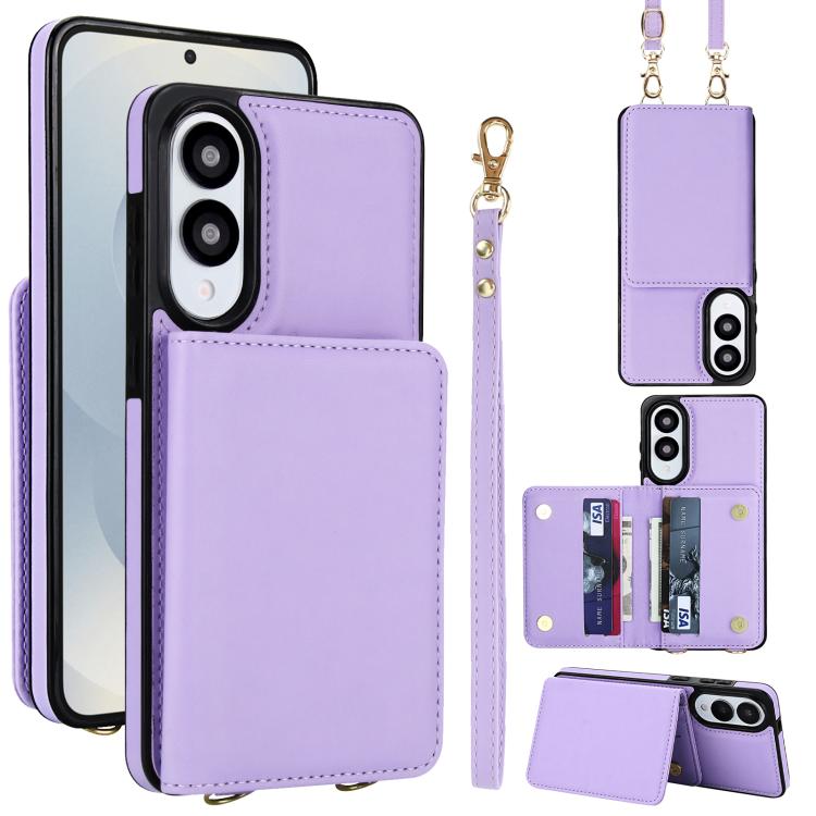 Crossbody Dual-buckle Wallet RFID Back Leather Phone Case, For Samsung Galaxy S26+ 5G, For Samsung Galaxy S26 Ultra 5G, For Samsung Galaxy S26 5G, For Samsung Galaxy S25 Edge 5G, For Samsung Galaxy S25 5G, For Samsung Galaxy S25+ 5G