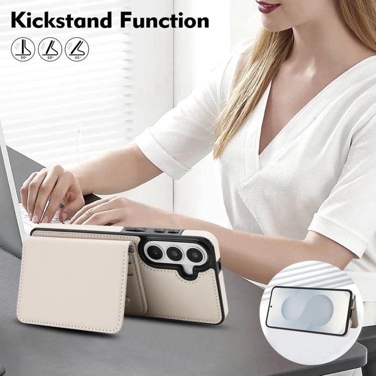 Crossbody Dual-buckle Wallet RFID Back Leather Phone Case, For Samsung Galaxy S26+ 5G, For Samsung Galaxy S26 Ultra 5G, For Samsung Galaxy S26 5G, For Samsung Galaxy S25 Edge 5G, For Samsung Galaxy S25 5G, For Samsung Galaxy S25+ 5G