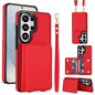Crossbody Dual-buckle Wallet RFID Back Leather Phone Case, For Samsung Galaxy S26+ 5G, For Samsung Galaxy S26 Ultra 5G, For Samsung Galaxy S26 5G, For Samsung Galaxy S25 Edge 5G, For Samsung Galaxy S25 5G, For Samsung Galaxy S25+ 5G