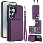 Crossbody Dual-buckle Wallet RFID Back Leather Phone Case, For Samsung Galaxy S26+ 5G, For Samsung Galaxy S26 Ultra 5G, For Samsung Galaxy S26 5G, For Samsung Galaxy S25 Edge 5G, For Samsung Galaxy S25 5G, For Samsung Galaxy S25+ 5G