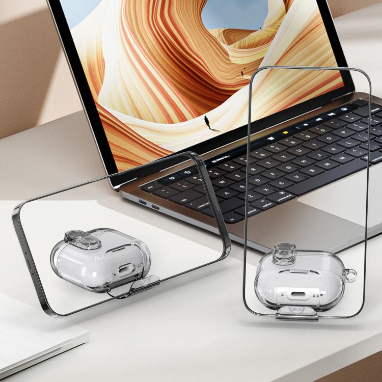 Clear Armor Security Lock Wireless Earphones Case with Hook & Holder