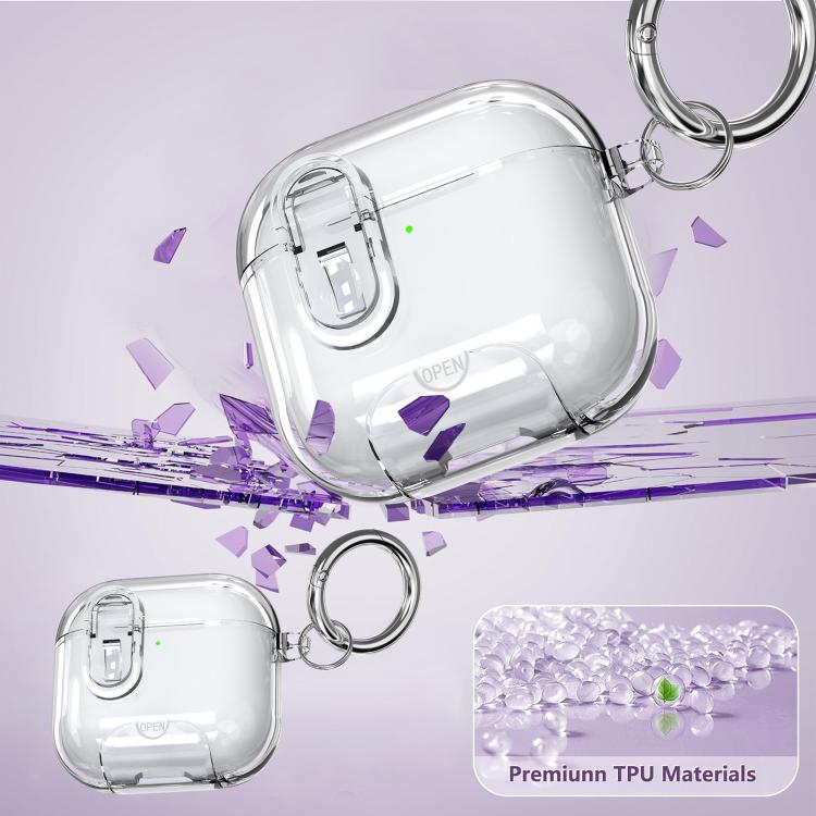 Clear Armor Security Lock Wireless Earphones Case with Hook & Holder