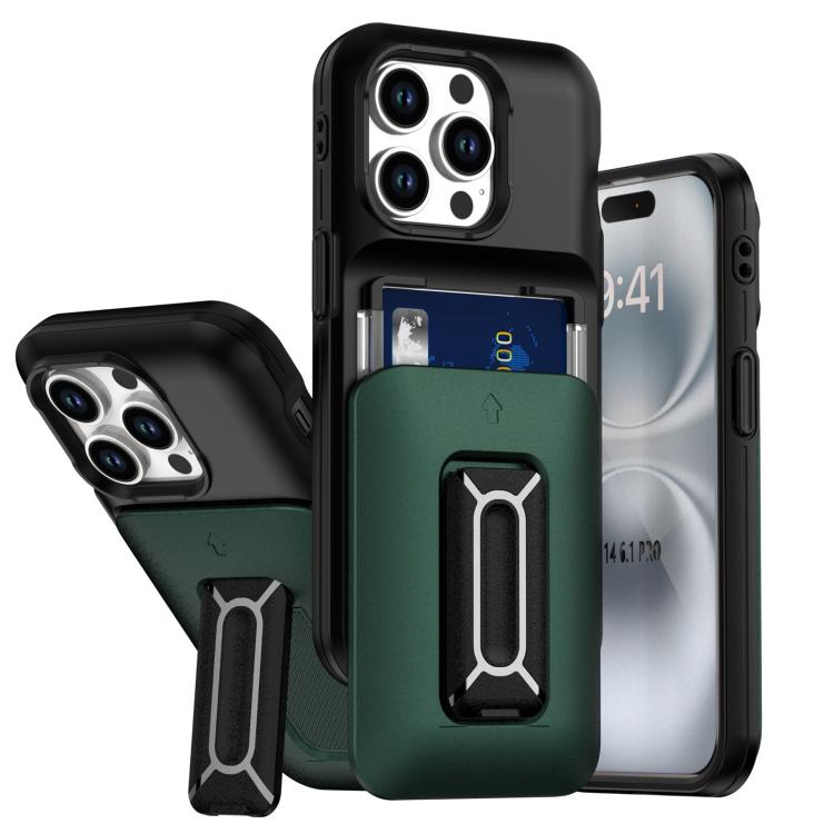 Sliding Card Holder Integrated Phone Case with Kickstand