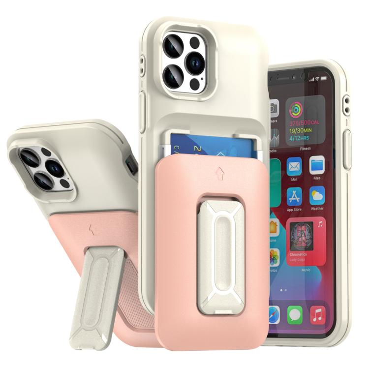 Sliding Card Holder Integrated Phone Case with Kickstand