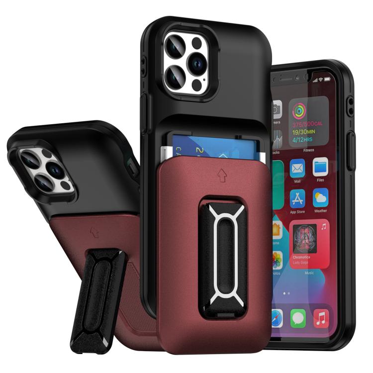 Sliding Card Holder Integrated Phone Case with Kickstand