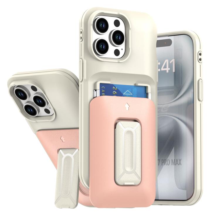 Sliding Card Holder Integrated Phone Case with Kickstand