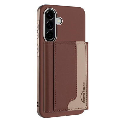 Colour Matching Horizontal Magnetic Card Bag RFID MagSafe Phone Case, For Samsung Galaxy S25 5G, For Samsung Galaxy S25+ 5G, For Samsung Galaxy S25 Ultra 5G, For Samsung Galaxy S24 FE 5G, For Samsung Galaxy S24 Ultra 5G, For Samsung Galaxy S24+ 5G     ...