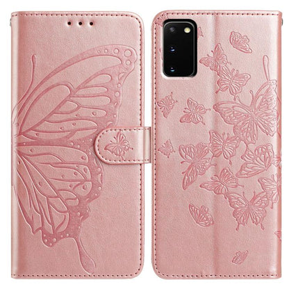 Butterfly Flutter Pattern Embossed Leather Phone Case, For Samsung Galaxy S20 Ultra, For Samsung Galaxy S20, For Samsung Galaxy S20+