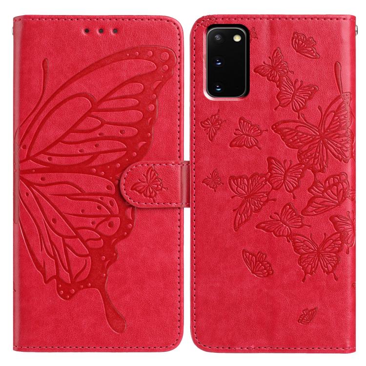 Butterfly Flutter Pattern Embossed Leather Phone Case, For Samsung Galaxy S20 Ultra, For Samsung Galaxy S20, For Samsung Galaxy S20+