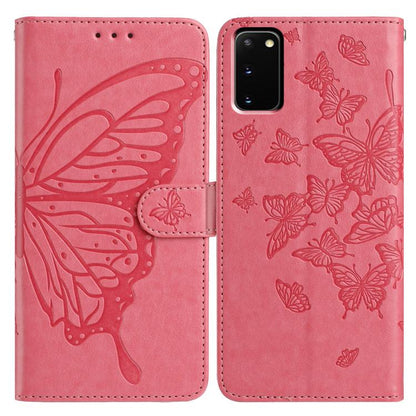 Butterfly Flutter Pattern Embossed Leather Phone Case, For Samsung Galaxy S20 Ultra, For Samsung Galaxy S20, For Samsung Galaxy S20+