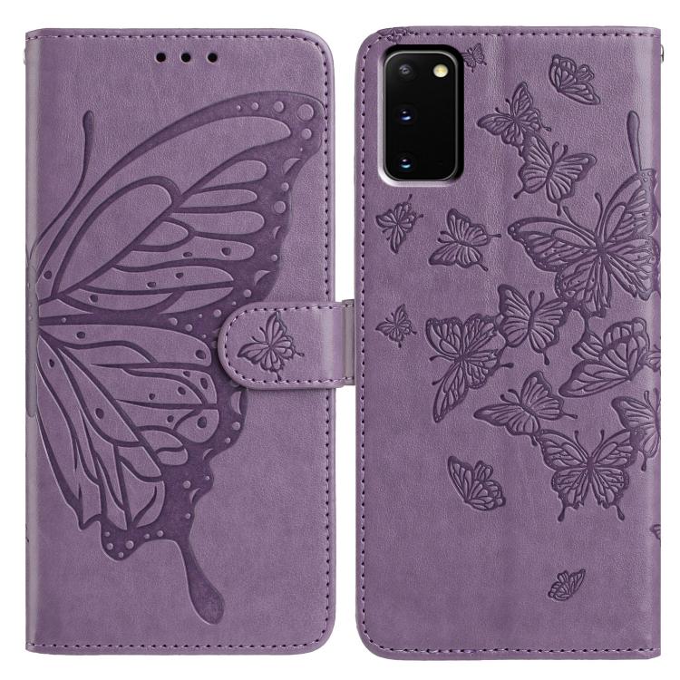 Butterfly Flutter Pattern Embossed Leather Phone Case, For Samsung Galaxy S20 Ultra, For Samsung Galaxy S20, For Samsung Galaxy S20+