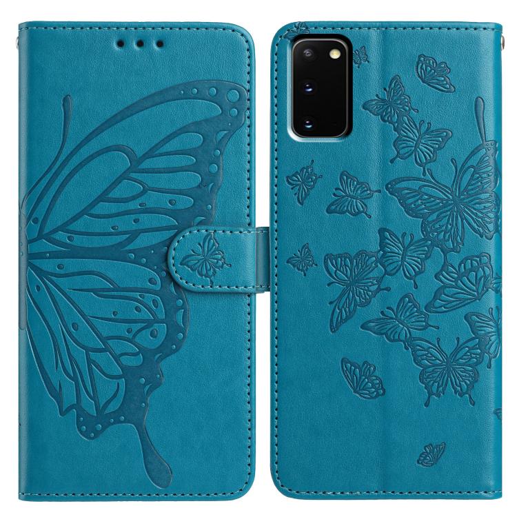 Butterfly Flutter Pattern Embossed Leather Phone Case, For Samsung Galaxy S20 Ultra, For Samsung Galaxy S20, For Samsung Galaxy S20+