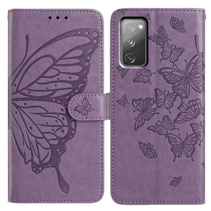 Butterfly Flutter Pattern Embossed Leather Phone Case, For Samsung Galaxy S23 FE 5G, For Samsung Galaxy S23 Ultra 5G, For Samsung Galaxy S23+ 5G, For Samsung Galaxy S23 5G, For Samsung Galaxy S20 FE, For Samsung Galaxy S22 Ultra 5G