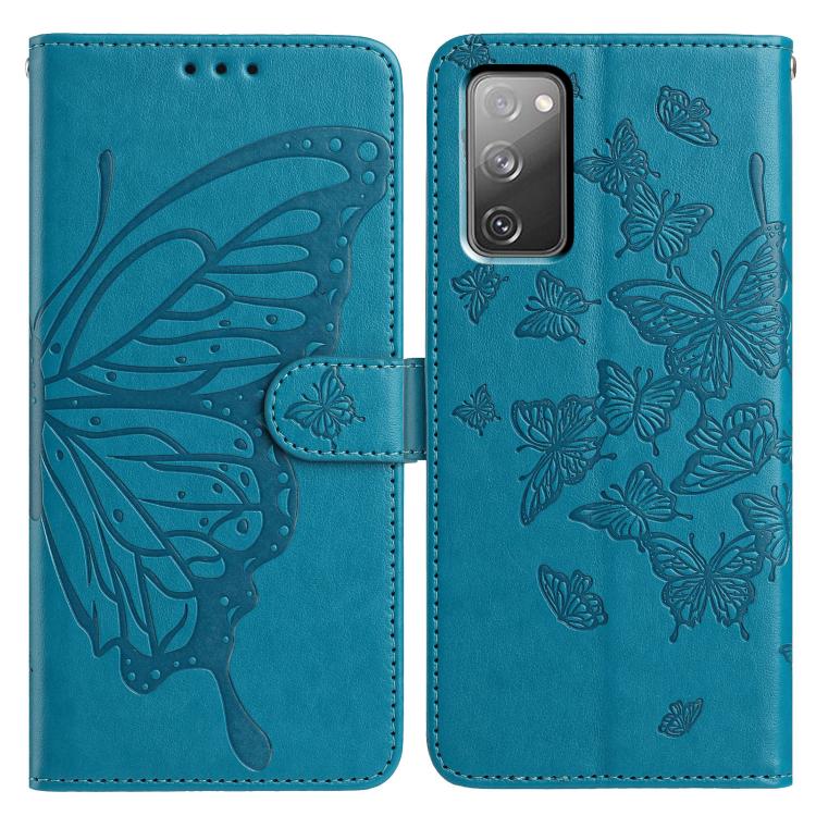 Butterfly Flutter Pattern Embossed Leather Phone Case, For Samsung Galaxy S23 FE 5G, For Samsung Galaxy S23 Ultra 5G, For Samsung Galaxy S23+ 5G, For Samsung Galaxy S23 5G, For Samsung Galaxy S20 FE, For Samsung Galaxy S22 Ultra 5G