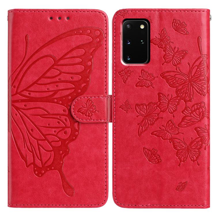 Butterfly Flutter Pattern Embossed Leather Phone Case, For Samsung Galaxy S20 Ultra, For Samsung Galaxy S20, For Samsung Galaxy S20+