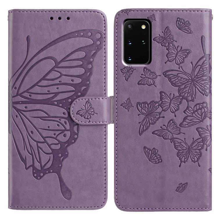 Butterfly Flutter Pattern Embossed Leather Phone Case, For Samsung Galaxy S20 Ultra, For Samsung Galaxy S20, For Samsung Galaxy S20+