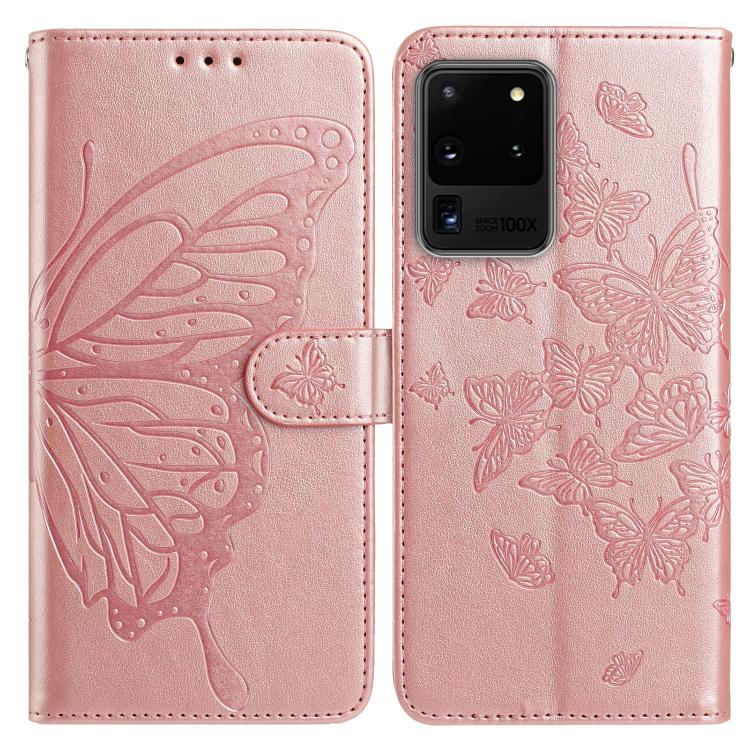 Butterfly Flutter Pattern Embossed Leather Phone Case, For Samsung Galaxy S20 Ultra, For Samsung Galaxy S20, For Samsung Galaxy S20+