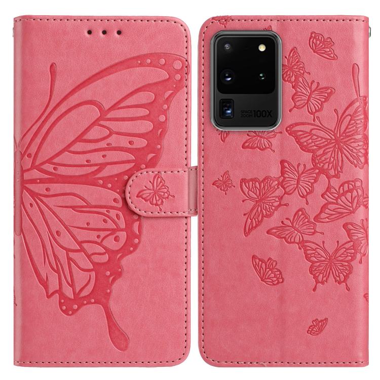 Butterfly Flutter Pattern Embossed Leather Phone Case, For Samsung Galaxy S20 Ultra, For Samsung Galaxy S20, For Samsung Galaxy S20+