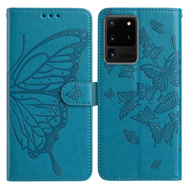 Butterfly Flutter Pattern Embossed Leather Phone Case, For Samsung Galaxy S20 Ultra, For Samsung Galaxy S20, For Samsung Galaxy S20+
