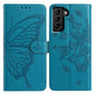 Butterfly Flutter Pattern Embossed Leather Phone Case, For Samsung Galaxy S22+ 5G, For Samsung Galaxy S22 5G, For Samsung Galaxy S21 FE 5G, For Samsung Galaxy S21 5G, For Samsung Galaxy S21+ 5G, For Samsung Galaxy S21 Ultra 5G