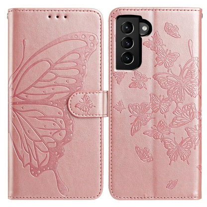 Butterfly Flutter Pattern Embossed Leather Phone Case, For Samsung Galaxy S22+ 5G, For Samsung Galaxy S22 5G, For Samsung Galaxy S21 FE 5G, For Samsung Galaxy S21 5G, For Samsung Galaxy S21+ 5G, For Samsung Galaxy S21 Ultra 5G