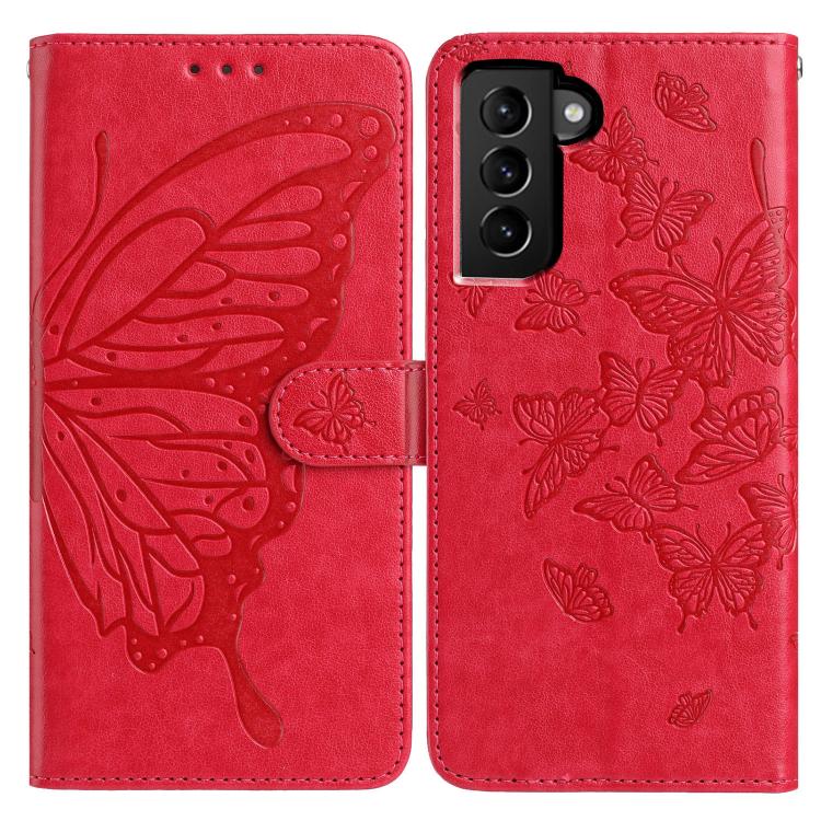 Butterfly Flutter Pattern Embossed Leather Phone Case, For Samsung Galaxy S22+ 5G, For Samsung Galaxy S22 5G, For Samsung Galaxy S21 FE 5G, For Samsung Galaxy S21 5G, For Samsung Galaxy S21+ 5G, For Samsung Galaxy S21 Ultra 5G
