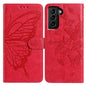 Butterfly Flutter Pattern Embossed Leather Phone Case, For Samsung Galaxy S22+ 5G, For Samsung Galaxy S22 5G, For Samsung Galaxy S21 FE 5G, For Samsung Galaxy S21 5G, For Samsung Galaxy S21+ 5G, For Samsung Galaxy S21 Ultra 5G