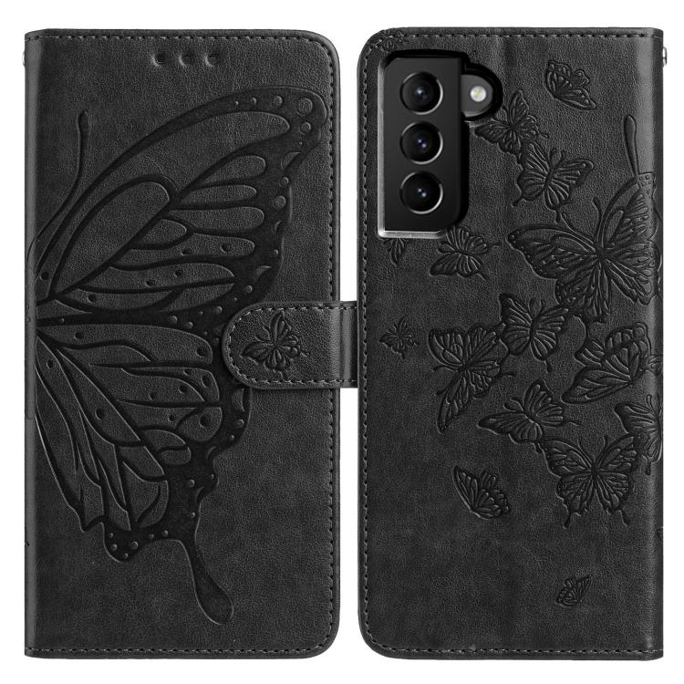 Butterfly Flutter Pattern Embossed Leather Phone Case, For Samsung Galaxy S22+ 5G, For Samsung Galaxy S22 5G, For Samsung Galaxy S21 FE 5G, For Samsung Galaxy S21 5G, For Samsung Galaxy S21+ 5G, For Samsung Galaxy S21 Ultra 5G