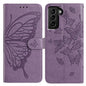 Butterfly Flutter Pattern Embossed Leather Phone Case, For Samsung Galaxy S22+ 5G, For Samsung Galaxy S22 5G, For Samsung Galaxy S21 FE 5G, For Samsung Galaxy S21 5G, For Samsung Galaxy S21+ 5G, For Samsung Galaxy S21 Ultra 5G
