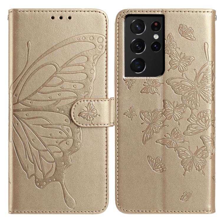 Butterfly Flutter Pattern Embossed Leather Phone Case, For Samsung Galaxy S22+ 5G, For Samsung Galaxy S22 5G, For Samsung Galaxy S21 FE 5G, For Samsung Galaxy S21 5G, For Samsung Galaxy S21+ 5G, For Samsung Galaxy S21 Ultra 5G